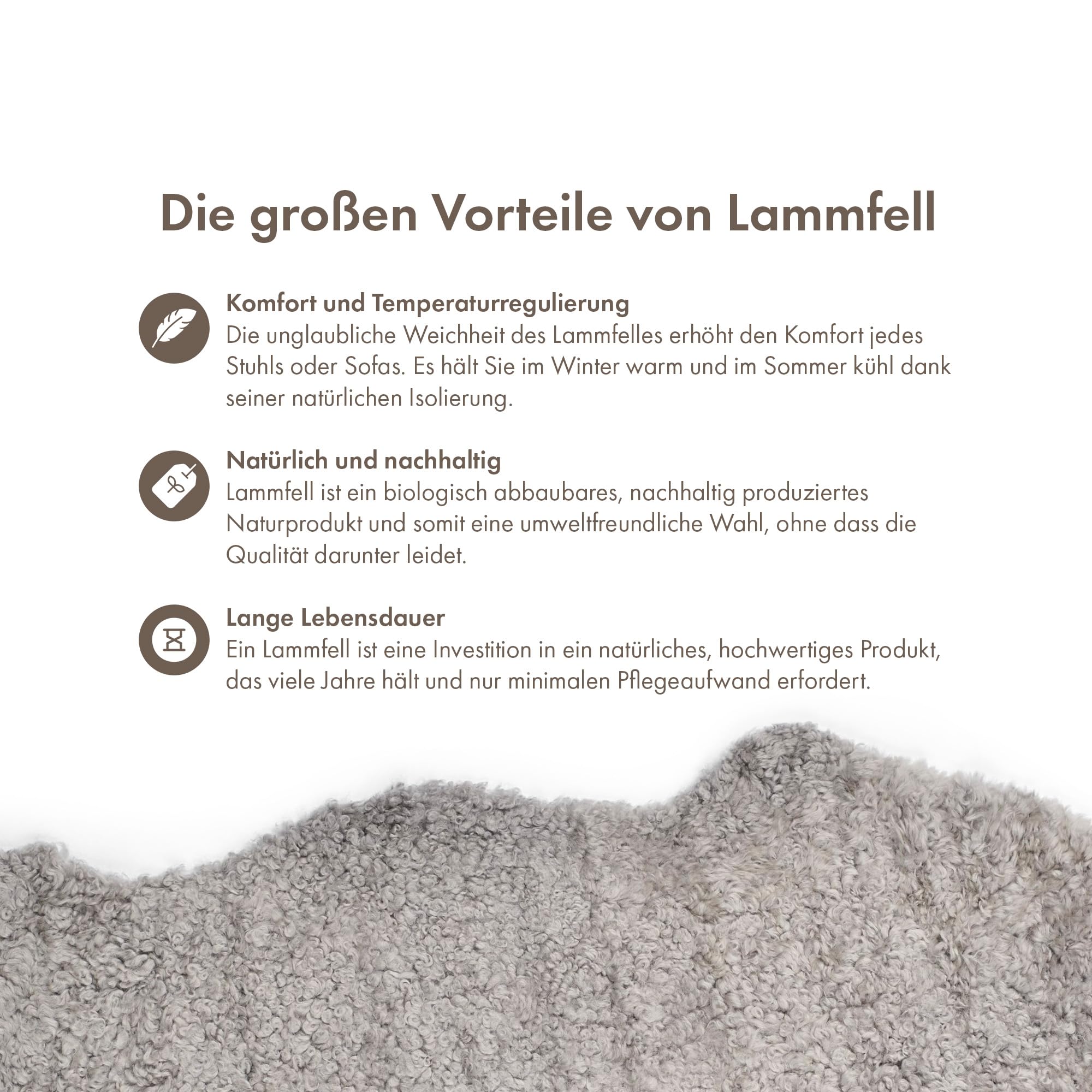 Nordic Sheep Lammfell Kurzhaar Echt Teppich 90x60 cm, Hellgrau | Echtes Lammfell, jedes Stück ein Unikat der Natur, ideal für Sofa, Stuhl & Esstisch, viele Farben
