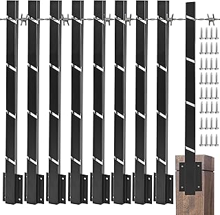 8 Pack Fence Post Extender, 24" Fence Barbed Wire Extend Arm，for Outdoor Fences to Increase Height, Protect Privacy and Pets Jumping Off Wooden Concrete Wall