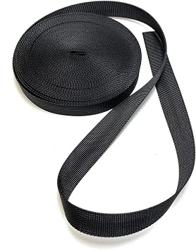 On1shelf 20, 38, 50mm Wide Black Nylon Heavy Duty Polypropylene Webbing Strap- 10m