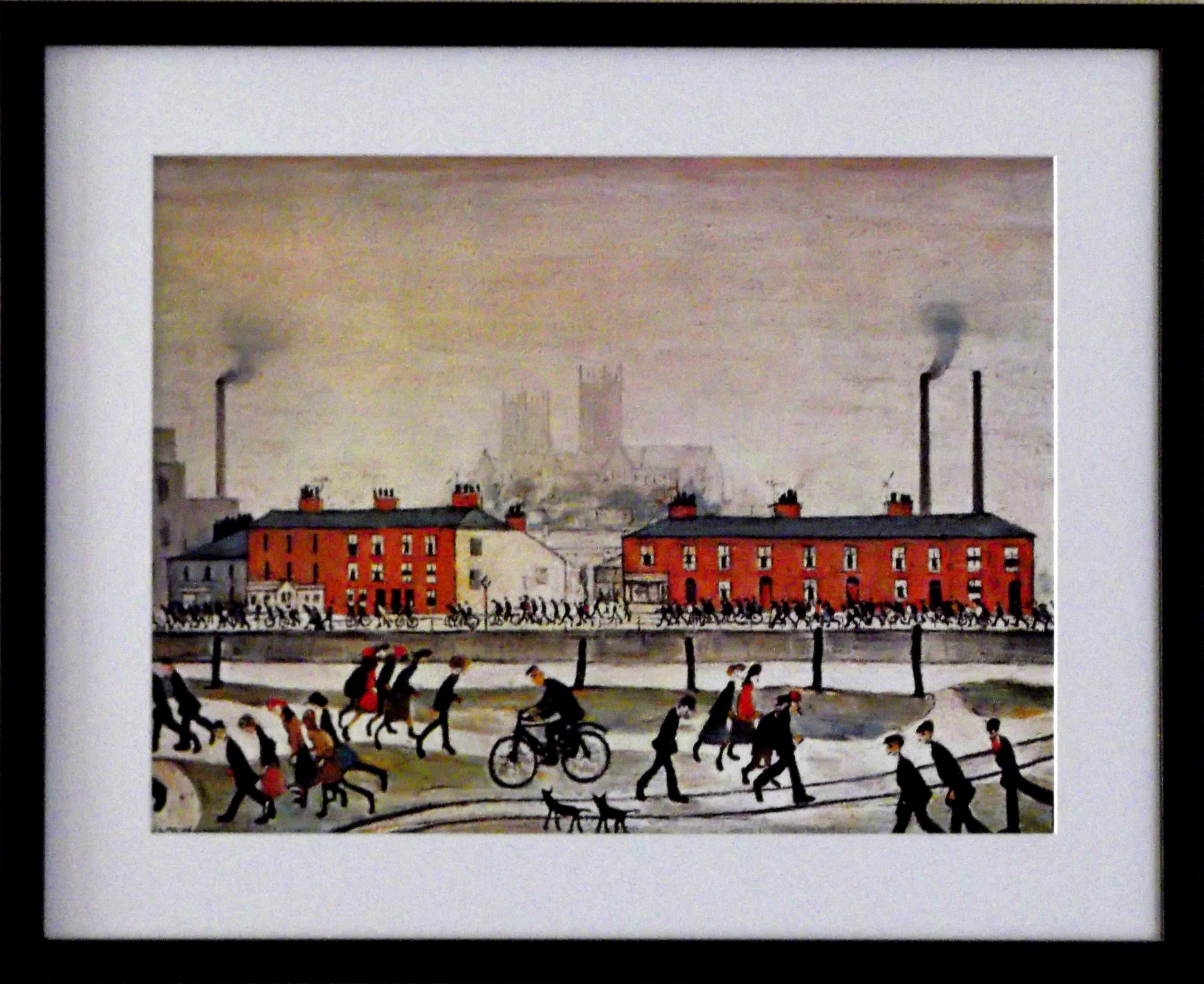 Stateoftheart-Uk Black Frame With Soft White Mount And Large Image L S Lowry Authentic Print - Lincoln - 21 X 17Inch Frame With Mount And Large Image