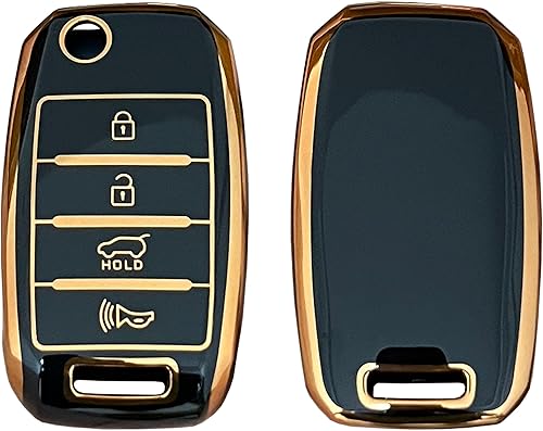 Miniatura 5 de Funda para llavero Kia de TPU para llavero Kia Rio Optima Soul Sportage Sorento Carens (negro)