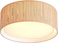 Vista 13 de WINGBO Lámpara de techo moderna de 15.7 pulgadas de montaje empotrado con 3 luces con tela y pantalla de doble tambor acrílica para dormitorio, sala