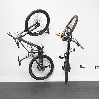 StoreYourBoard SwivelStow Bike Rack Garage Storage Rack 2 Pack - 2 Mountain Bike Bike Wall Mounts - Heavy Duty Bike Hanger - No-Lift Bike Rack Garage Storage Rack - Holds 70 lb Capacity