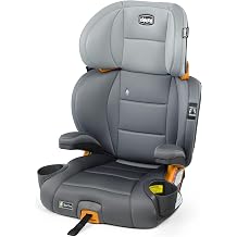 Chicco KidFit ClearTex Plus 2-in-1 Belt-Positioning Booster Car Seat, Backless and High Back Booster Seat, for Children Aged 4 Years and up and 40-100 lbs., Drift/Grey