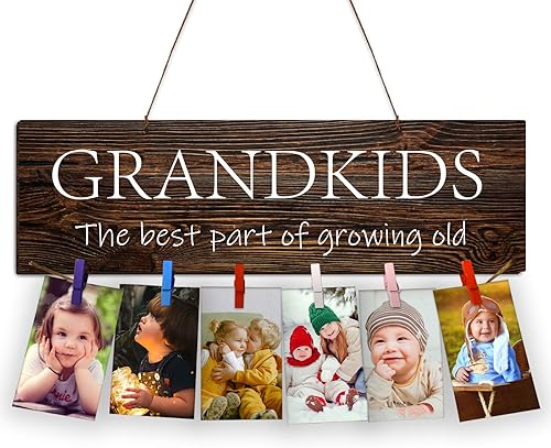 Zhuper Regalos para el día de la madre, regalos para abuela, marco de fotos familiar, nuestras mayores bendiciones llámanos a la abuela y al papá