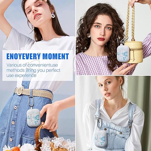 Miniatura 6 de Funda grabada de dos tonos compatible con Apple AirPods Pro de 2 generación de 1 generación, funda protectora completa de silicona para AirPods Pro