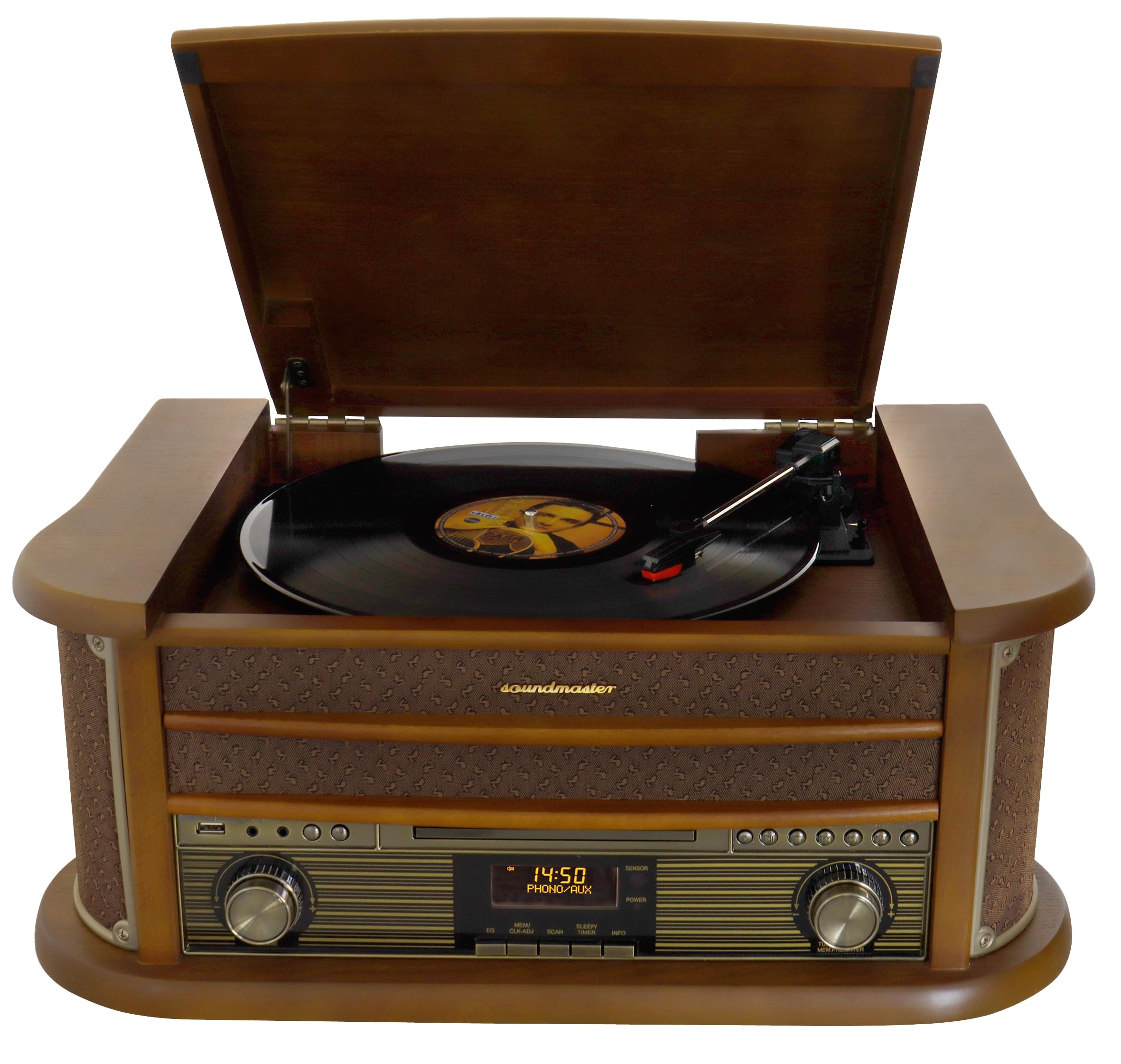 soundmaster NR565DAB Tocadiscos USB Roble