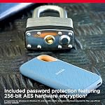SANDISK 2TB Extreme Portable SSD (Old Model) - Up to 1050MB/s, USB-C, USB 3.2 Gen 2, IP65 Water and dust Resistance, Updated Firmware, Sky Blue - External Solid State Drive - SDSSDE61-2T00-G25B