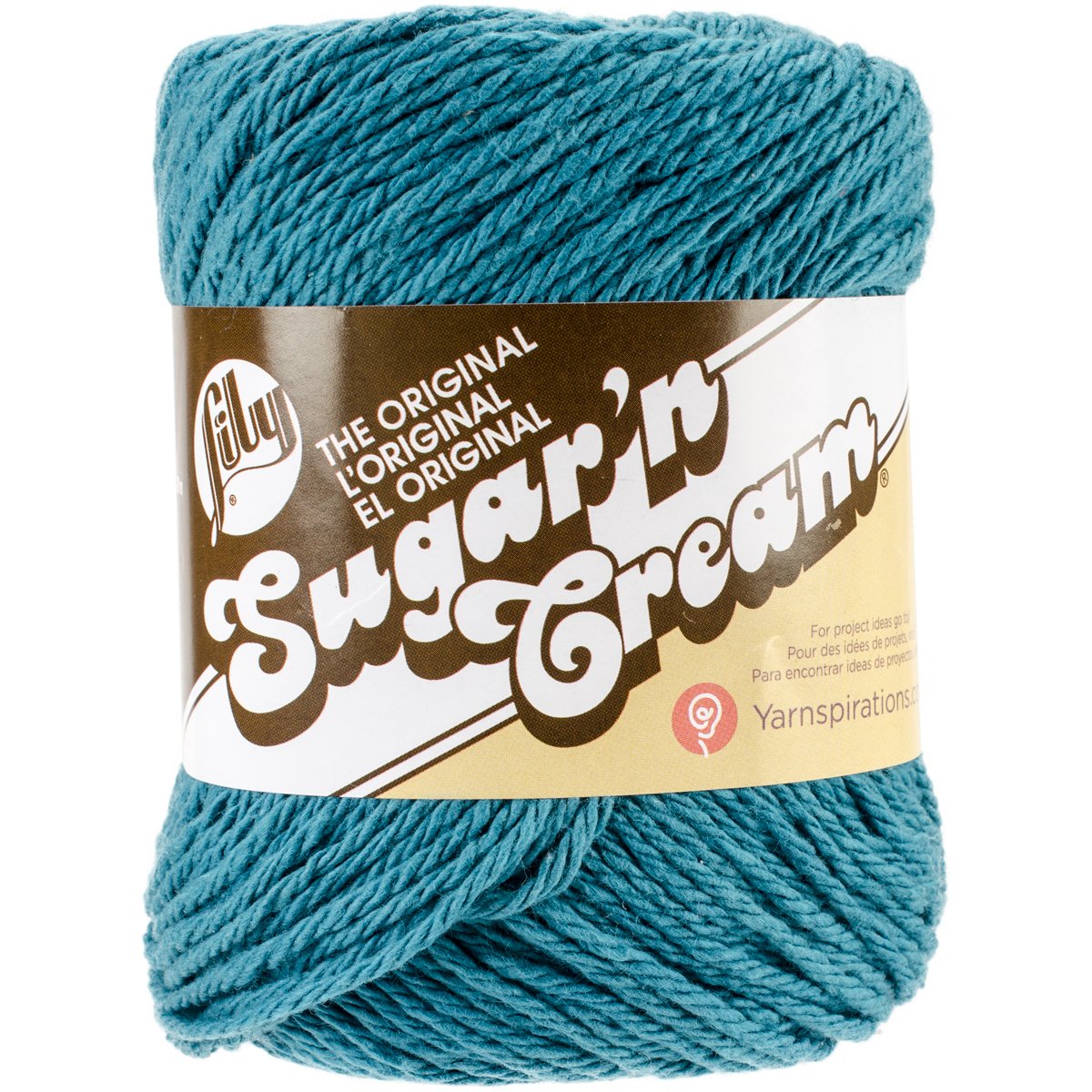 Ovillo de lana para crema Lily Sugar'n verde azulado de algodón grueso