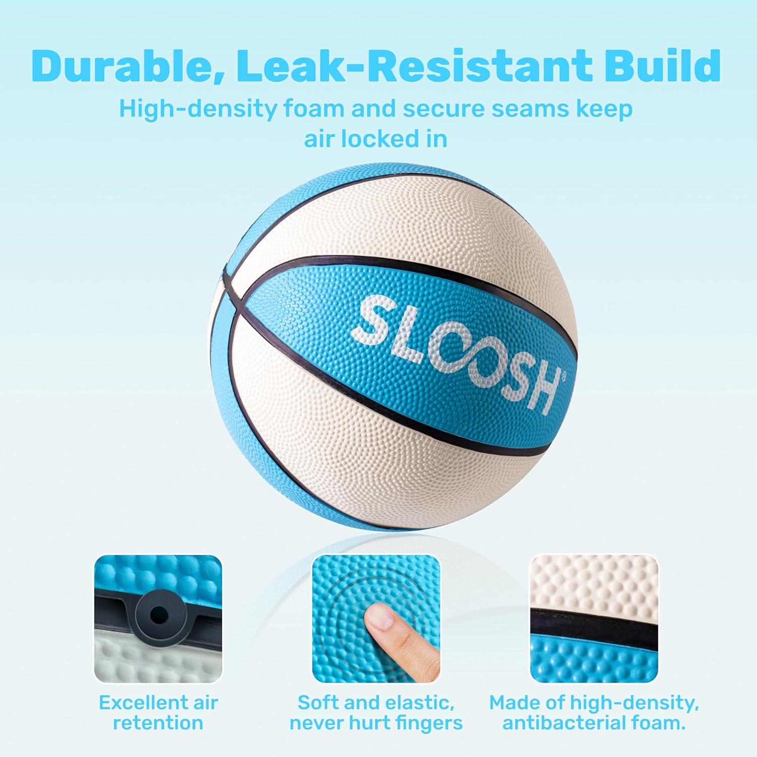 Sloosh 2 Packs 7" Pool Basketballs, Great for Floating Water Basketball Hoops, Swimming Water Toy for Kids and Adults, Pool Games Pool Party (Aquablue)