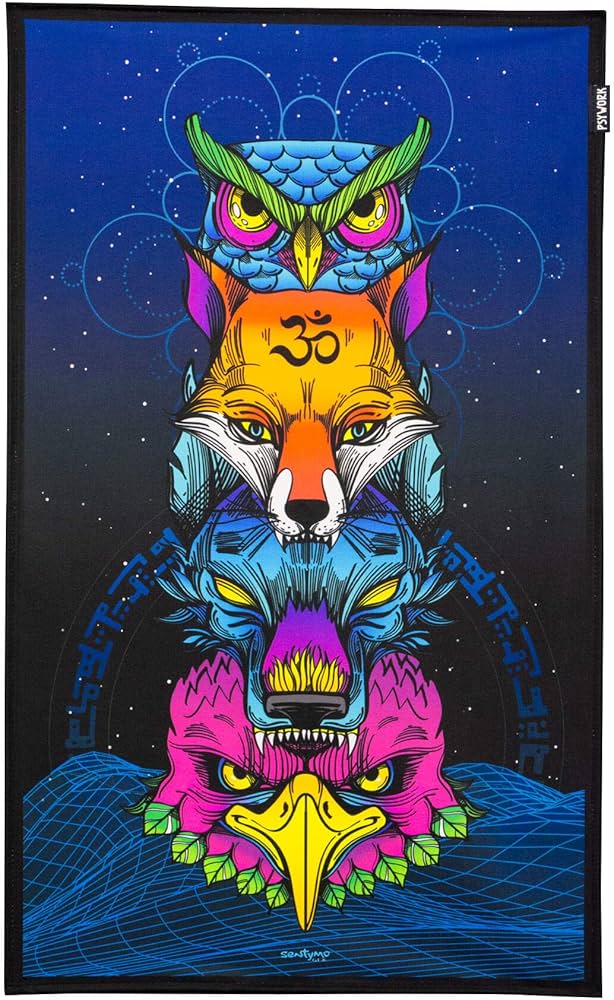 PSYWORK Tasse Fluo Cup Neon Motiv Tasse "Dark Portal", Keramik, UV