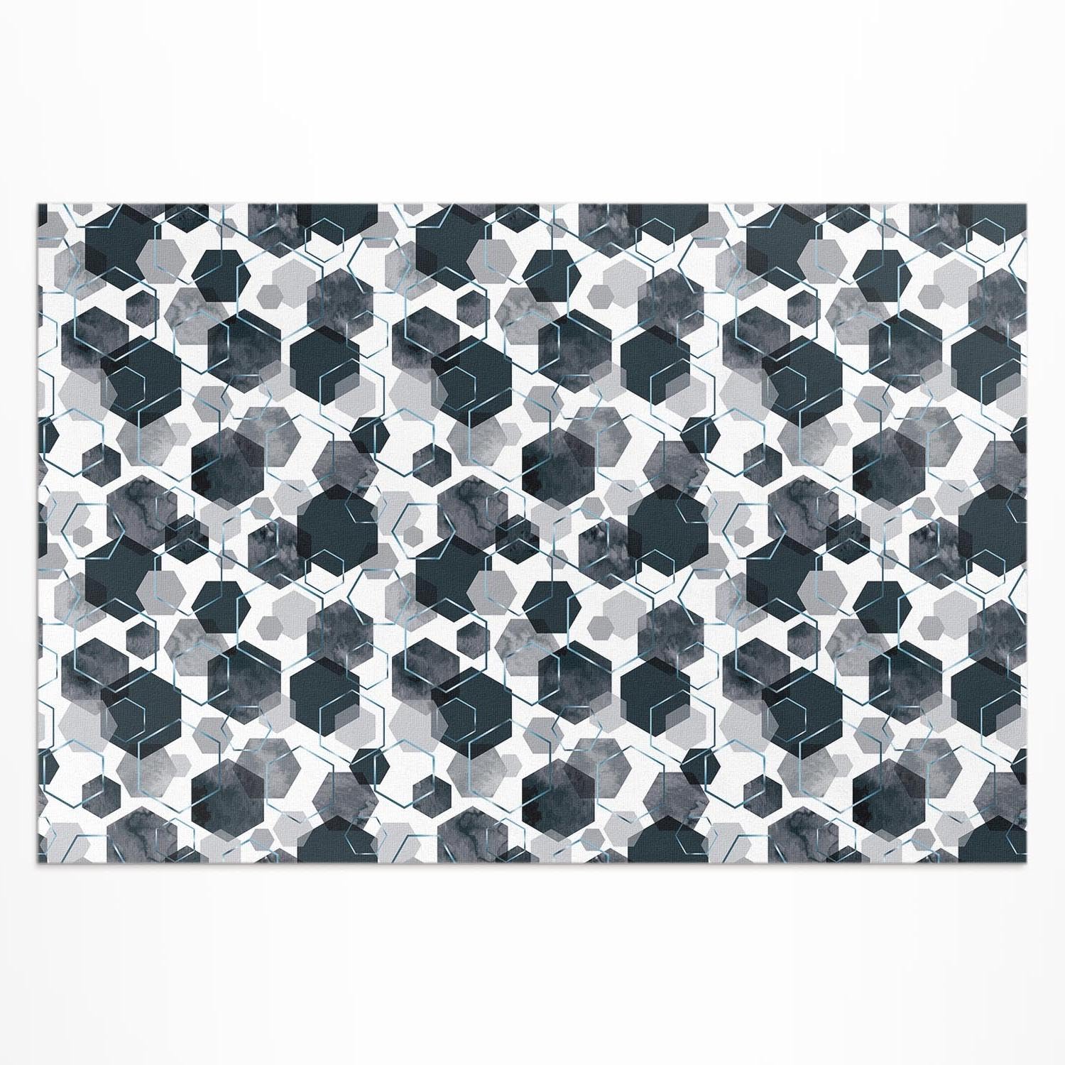 Tapis d'extérieur pour balcon et terrasse avec design géométrique résistant aux rayons UV