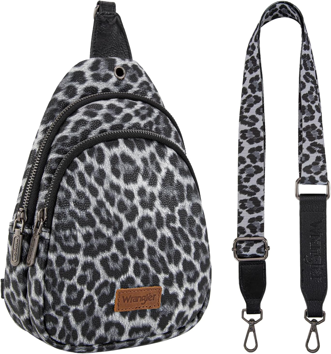 Wrangler Western Crossbody Sling Bags for Women Backpack Chest Bag for Travel, Daily Use, and Gifts - Leopard and Cow Print - Image 7