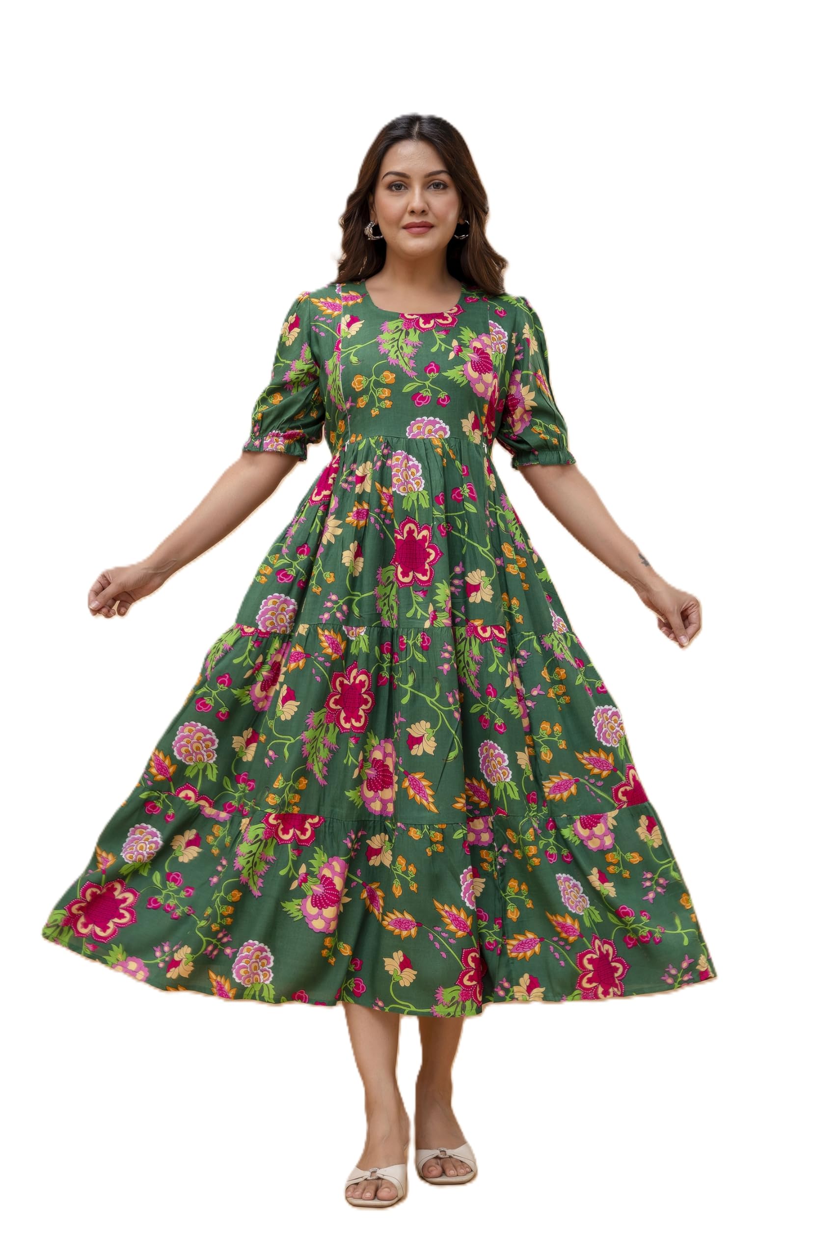 madam Collection Women's Rayon Maternity Feeding Kurti with Beautiful Floral Print.-picture-15