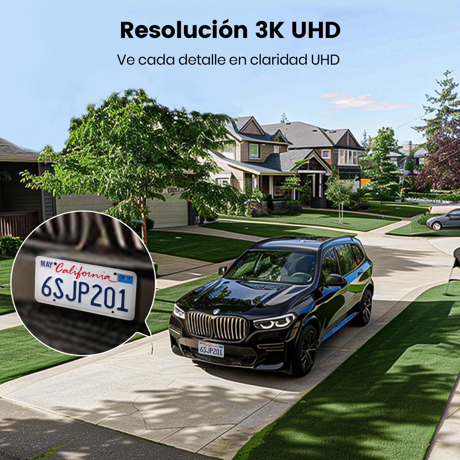 aosu 3K HD Proyectores Exteriores con Cableado, 2600 lúmenes, PTZ 360° | 3 sensores PIR, Grabación 24/7, Visión nocturna, IP65 impermeable, Wi‑Fi 2,4 GHz, Para entrada/jardín