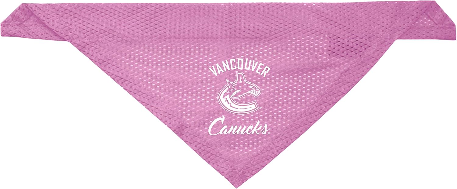 Littlearth Vancouver Canucks Dog Cat Mesh Jersey Bandana Pink S/M