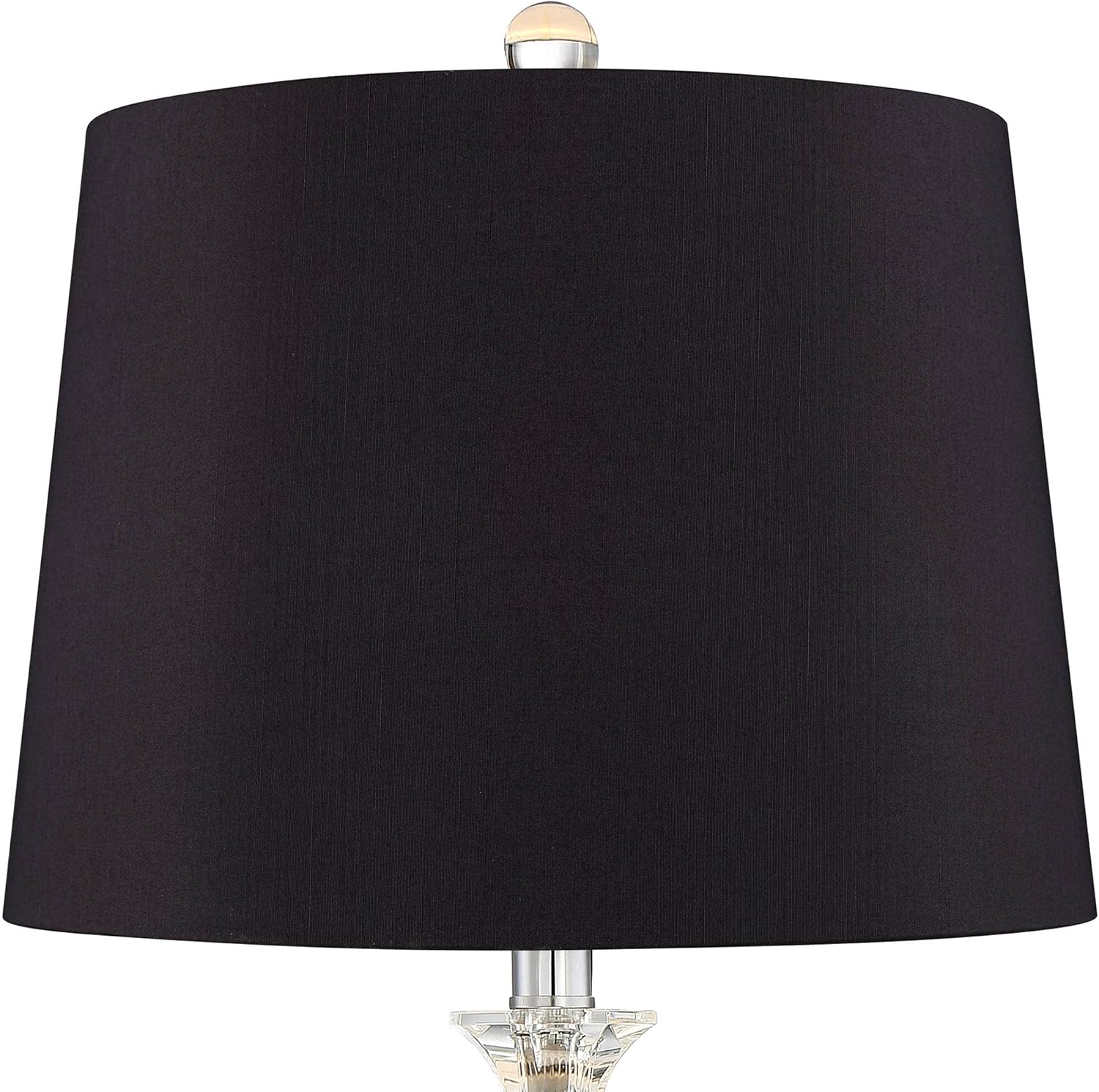 Vienna Full Spectrum Jolie Traditional Glam Art Deco Table Lamps 26" High Set of 2 Candlestick Clear Crystal Glass Black Drum Shade Decor for Living Room Bedroom House Bedside Nightstand Home Office