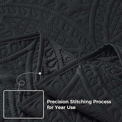 Miniatura 4 de VEEYOO - Juego de colcha ligera de 3 piezas