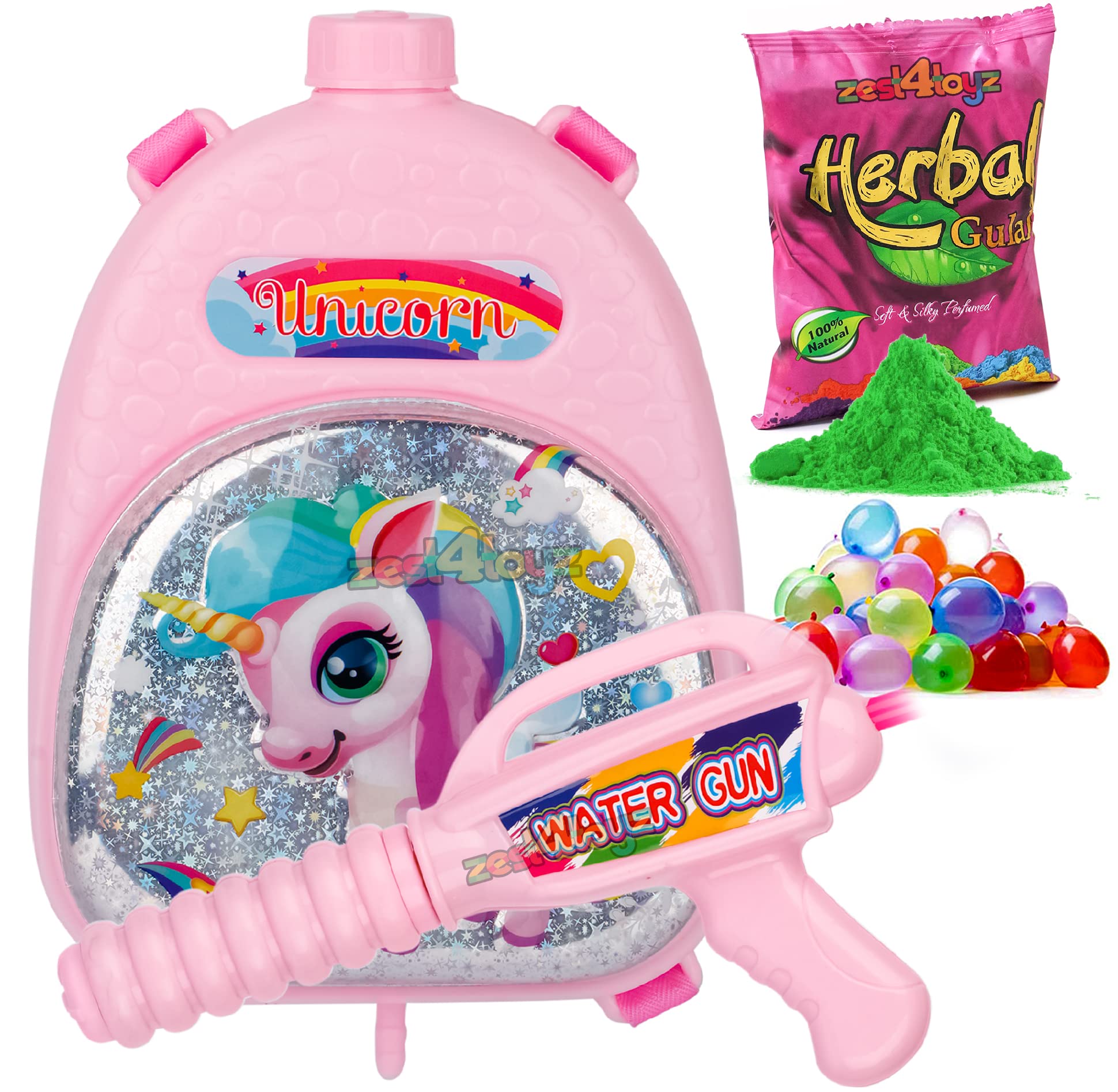 Zest 4 Toyz Holi Pichkari Water Gun for Kids Boy Girl Powerful High Pressure Tank Spray with 1 Pkt Holi Color & 100 Balloon - (Platinum Tank) (B08Y6QJ9Q9) Amazon Price History, Amazon Price Tracker