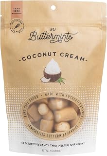 Buttermints Coconut Cream, Butter Mints Gluten-Free Candy Soft Butter Taste, Unexpectedly Scrumptious (4 Servings)