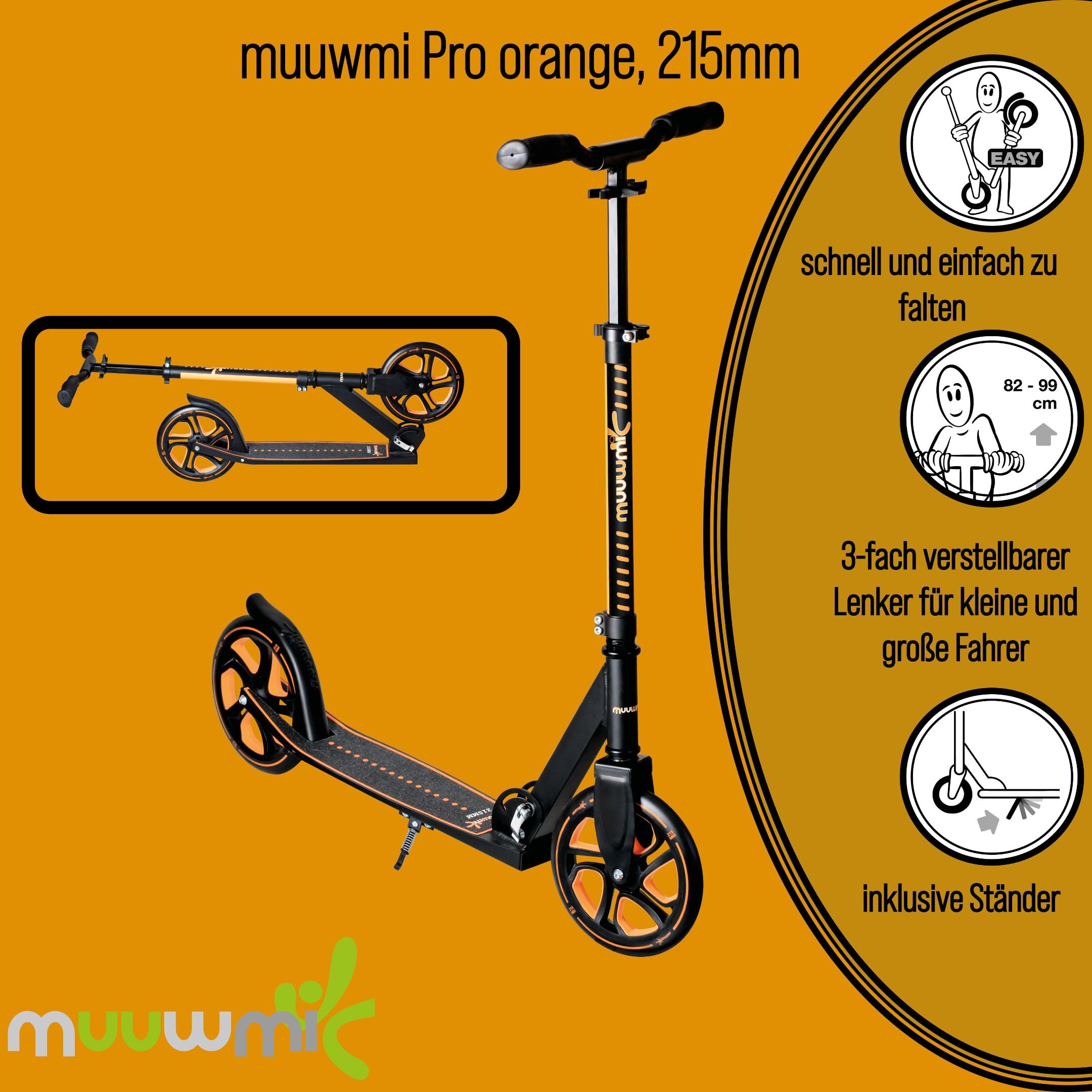Muuwmi Aluminium Scooter Deluxe 205 mm,Türkis online kaufen