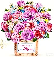 Vista 18 de Tarjetas de cumpleaños con música y luces, tarjeta desplegable de feliz cumpleaños, girasol y mariposa, ramo de flores de tamaño real de 10