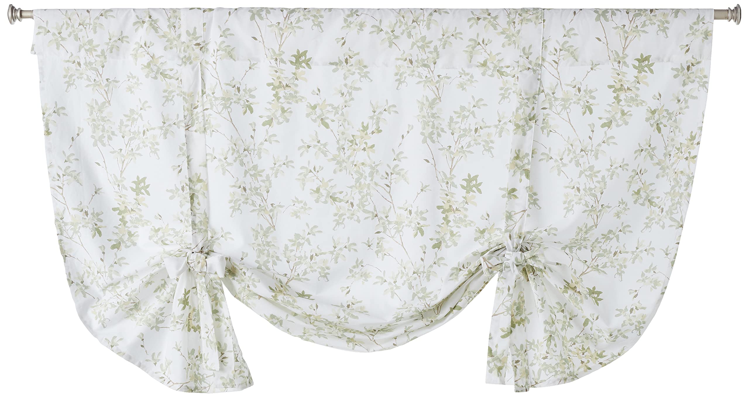 Home - Cotton Pole Top Valance, Stylish & Lightweight Window Treatment for Home Decor (Lindy Green, 50" x 25")