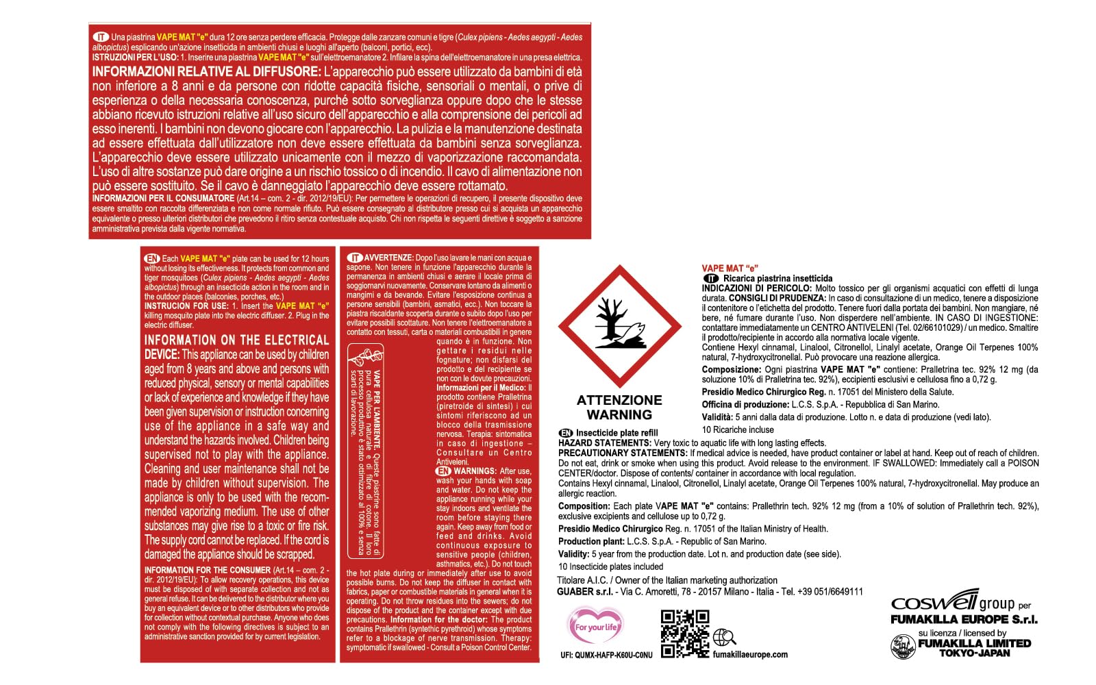 ELETTROEMANATORE PIASTRINA FILO +10 PIASTRINE VAPE : Amazon.de: Garten