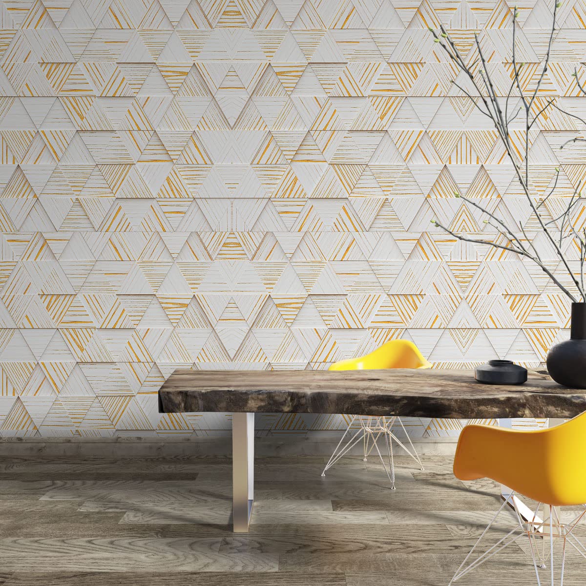 PrintCrown 3D Triangle Self Adhesive Wall Grain Textured Wallpaper (41cm x 244cm, Multicolor) (B0BQRDL7HK) Amazon Price History, Amazon Price Tracker