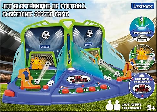 Miniatura 5 de LEXiBOOK, Juego de fútbol electrónico con efectos de luz y sonido para 2 jugadores, azulverde, JG945