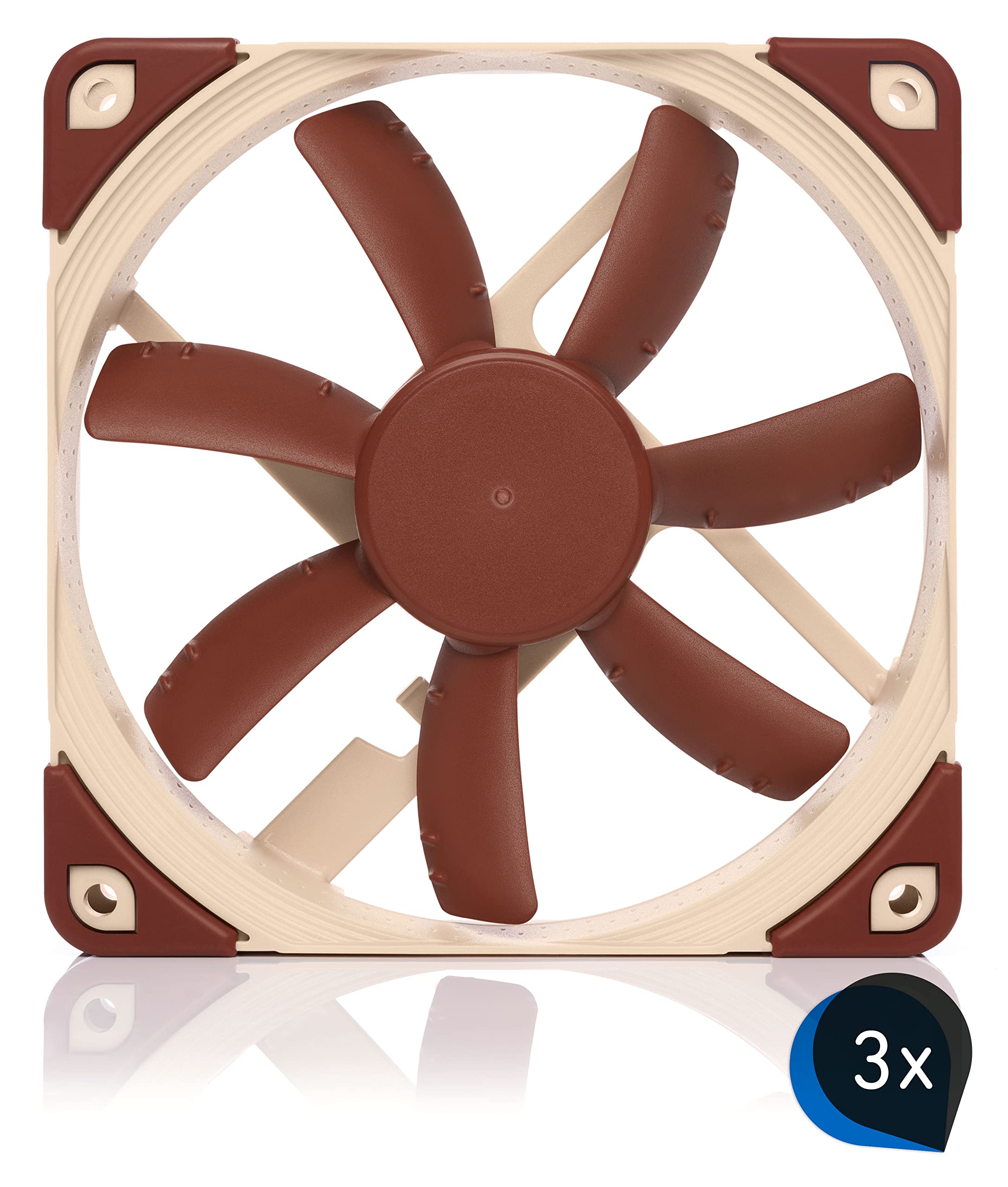 Noctua Bundle: 3x NF-S12A PWM, Ventola Silenziosa di Qualità Premium, 4-Pin (120 mm, Marrone)