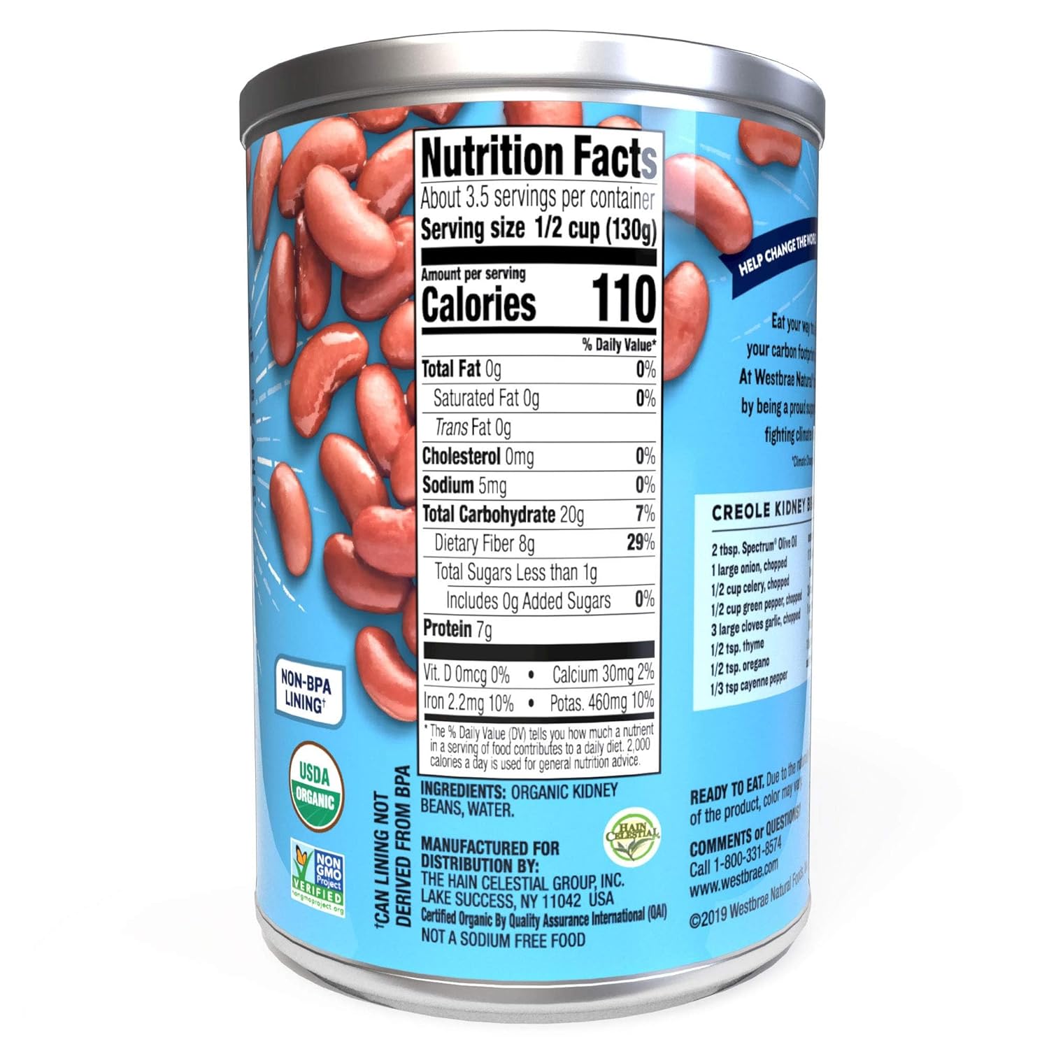 Westbrae Natural Organic Kidney Beans, No Salt Added, 15 Oz (Pack of 12)