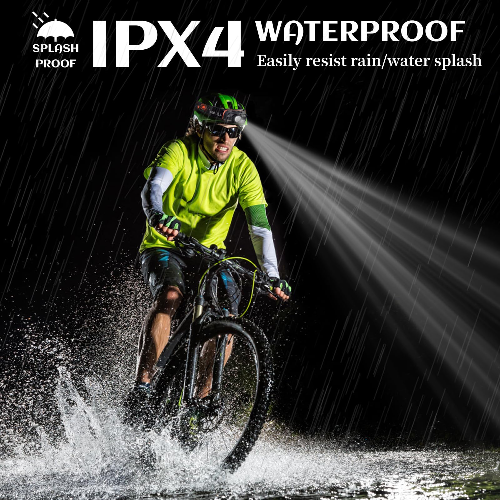 Paquete de 12 faros delanteros recargables USB-C de 2000 lúmenes, sensor de movimiento blanco/punto/inundación, resistente al agua, luz de pluma de 0.25 libras, oferta a granel para camping