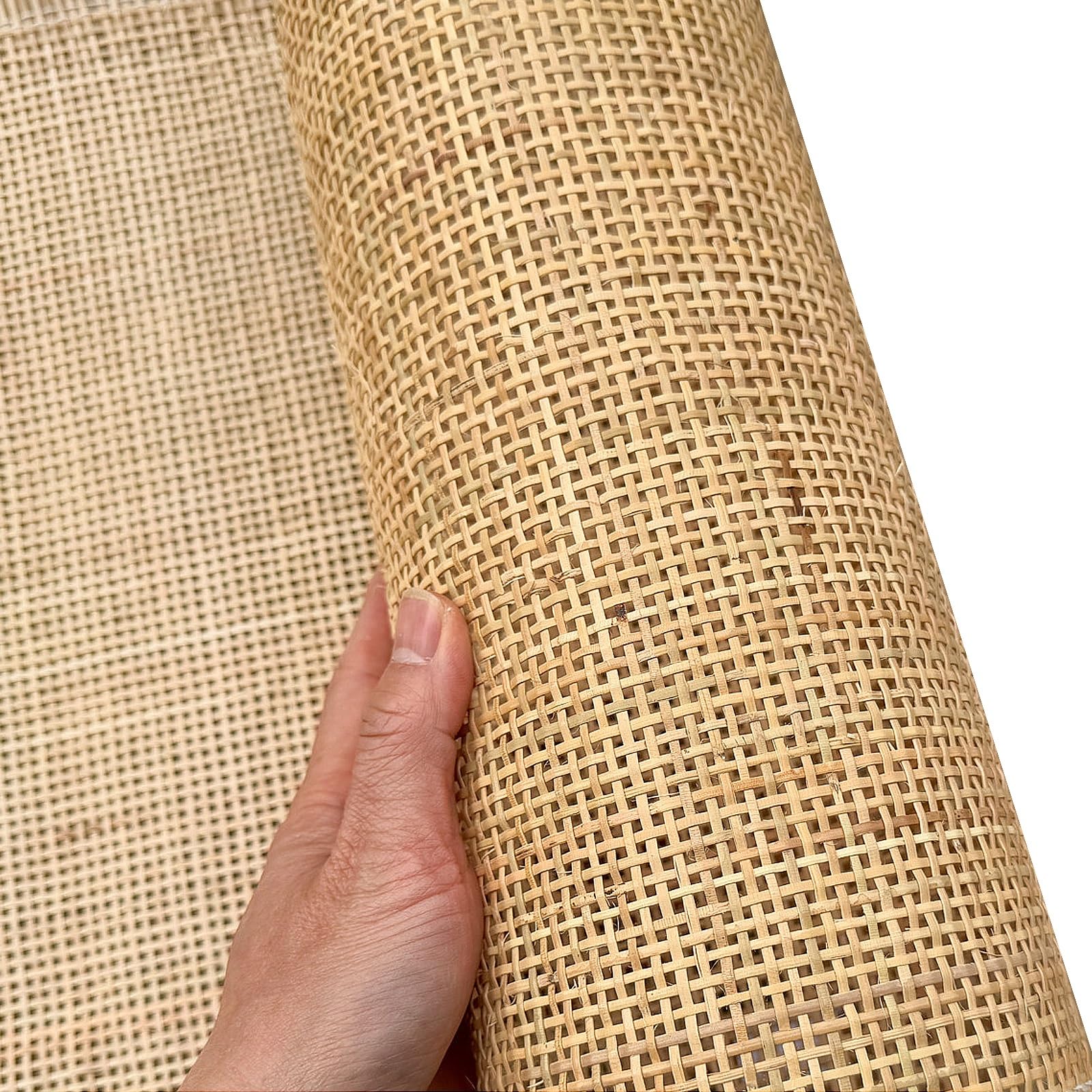 35-100cm Larghezza Paglia di Vienna al Metro, Fettuccia Rattan Rotolo Naturale Fatto a Mano,1 Rotolo di Tessuto in Rattan Rete in Vimini per Riparazione di Sedie Armadio Mobili(35cmx3m)