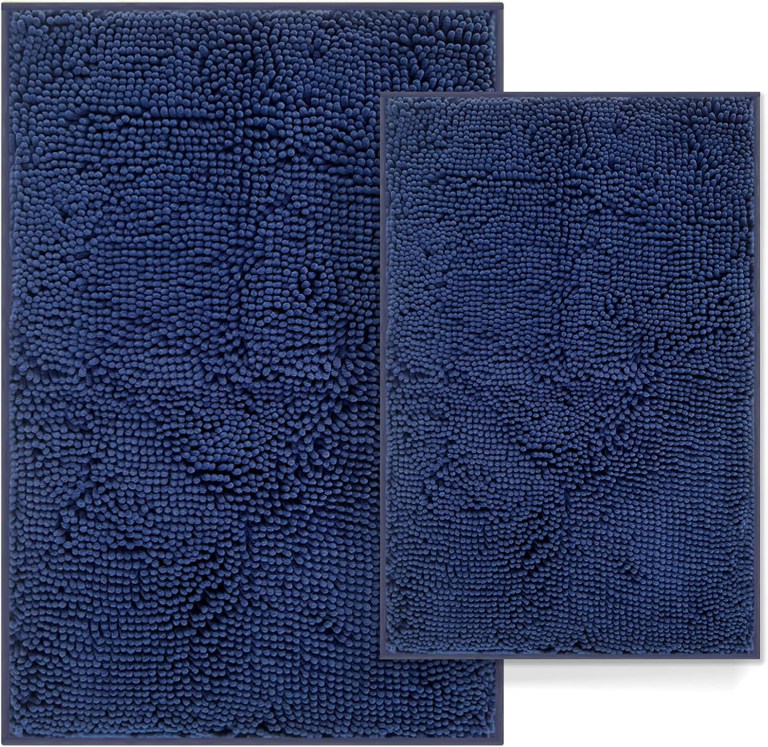 Navy Blue Bathroom Rugs Sets 2 Piece Ultra Soft Bath Mat Set, Washable