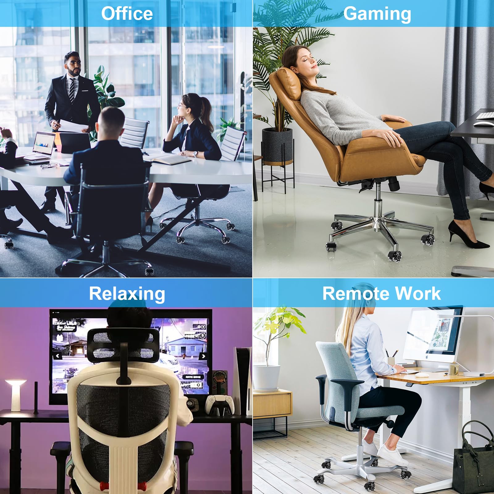 Lot De 5 Roulettes Chaise De Bureau.11 X 22 Mm Roulette Chaise Bureau A 360 Degres Sans Rayurespour Sols Dursparquet Tapis Stratifie Pas Besoin De Tapis De Protection De Sol 91556710