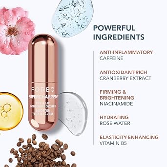 Foreo A Wink 'n' a Smile Package - BEAR 2 eyes&lips Micro Current Massager + Foreo SUPERCHARGED Eye, Lip Area Strengthening Serum 3x3.5ml
