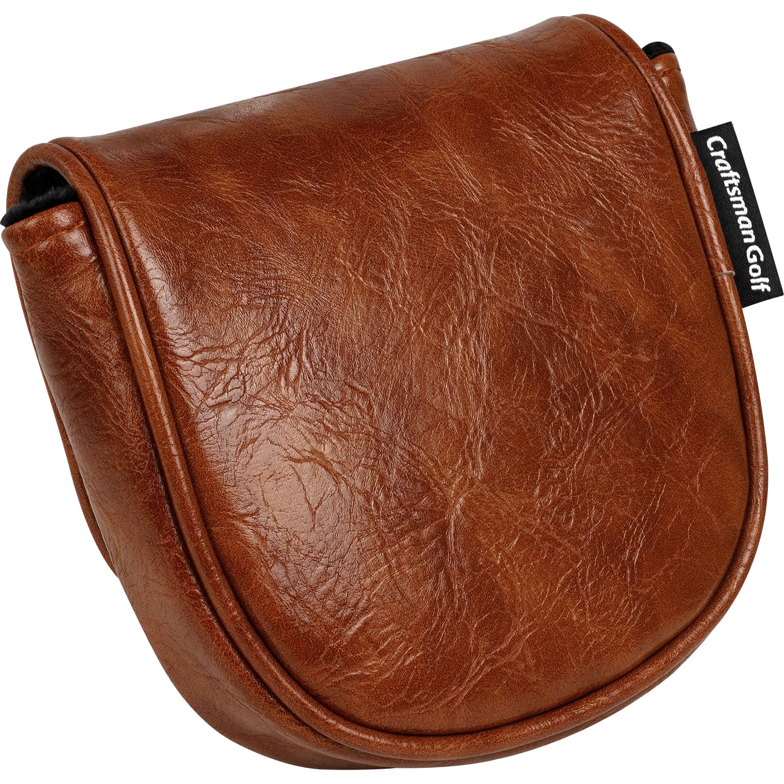 Premium Leather Brown Blade Mallet Putter Cover Driver Fairway Wood Headcover Cover Magnetic Closure