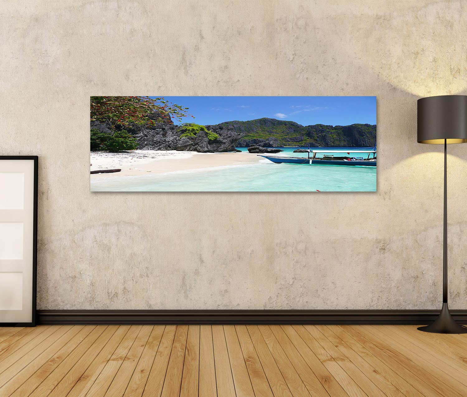 Tableau Toile Texture Marbre Or Et Blanc - Décor Murial Luxueux 120x40cm
