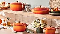 Vista 67 de Le Creuset Signature Cacerola de hierro fundido esmaltado, 3.5 cuartos de galón, color naranja (Flame)