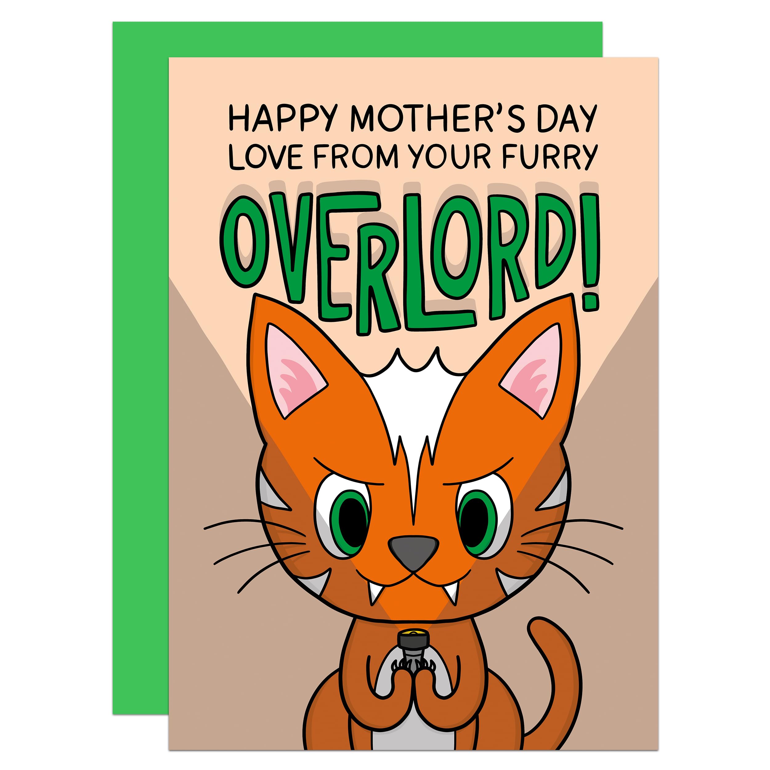 Cat Mum Card, Cat Owner, Funny, Furry Overlord, From The Cat, Mothers Day Card