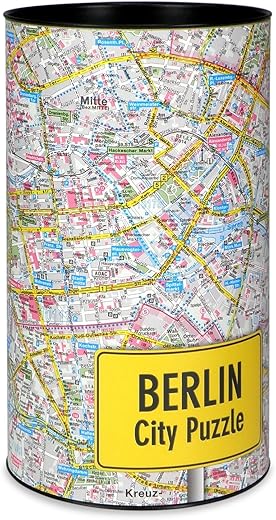 Extragoods Citypuzzle - Berlin Stadtplan Puzzle Map, als Spiel die Stadt kennenlernen,...