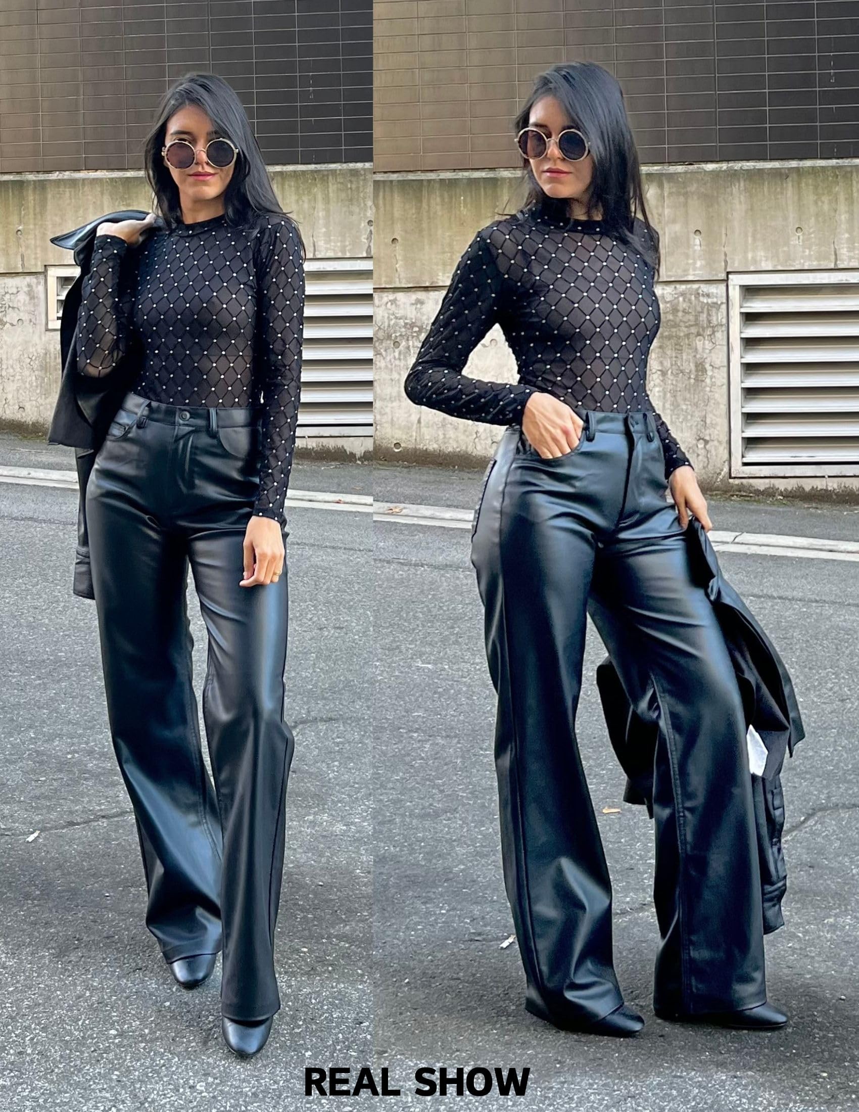 Yelete Rhinestone Tied Sheer Bodysuit