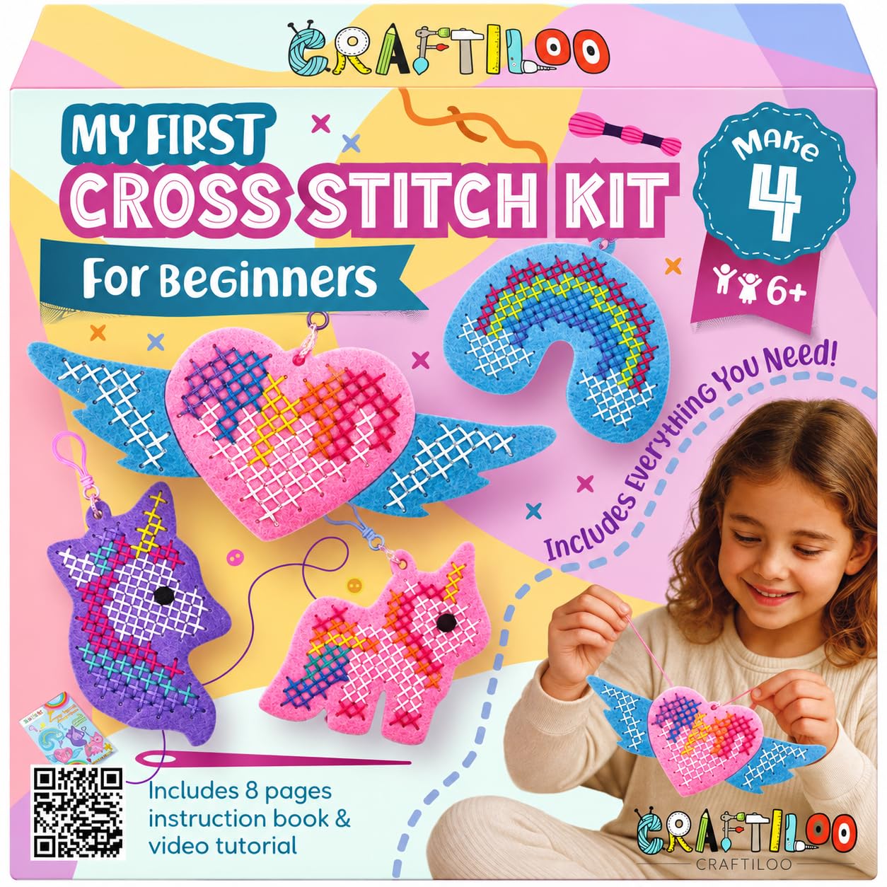 Unicorn Cross Stitch Kit for Kids - Beginner Projects -1