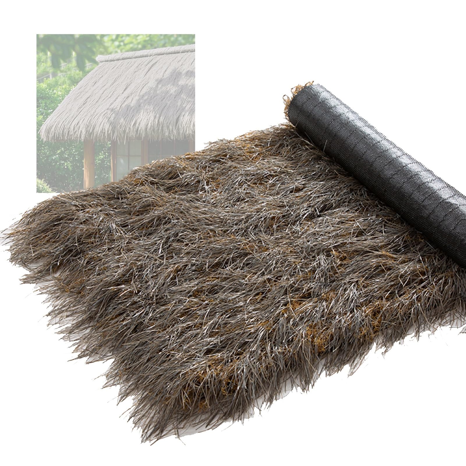 Toit en chaume artificiel anti-pourriture rouleau imitation paille 1 x 9,5 m