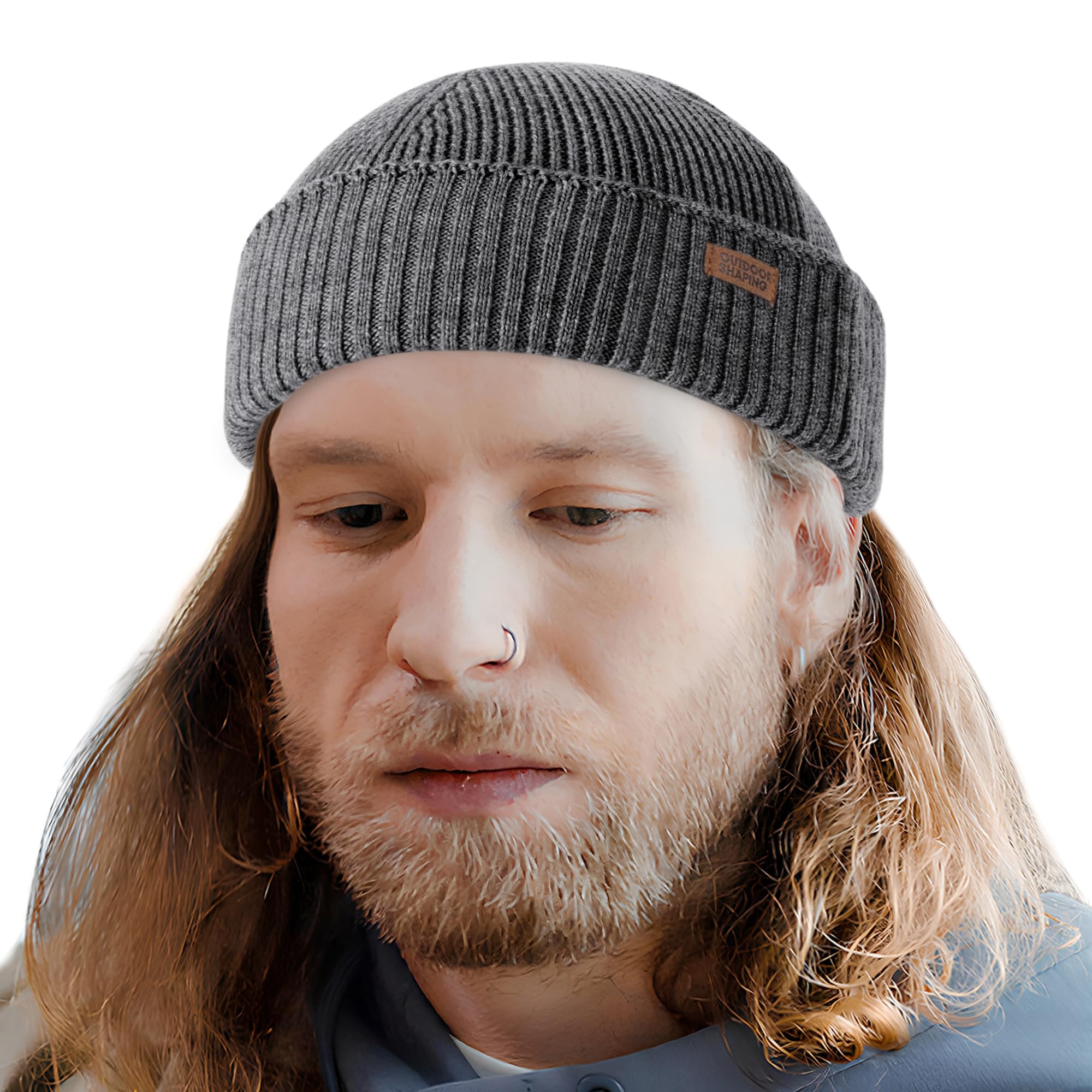 Outdoor Shaping Fisherman Merino Wollmütze Herren Damen, Warme Strickmütze Winter Kurz, Atmungsaktive Beanie 100% Wolle, Geschenkbox für Outdoor Freizeit Arbeit