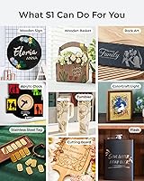 Vista 6 de xTool Máquina grabadora y cortadora láser S1 de 20 W con asistencia de aire y panal, tamaño de cama de 23.93 x 15.16 pulgadas, apta para Negro