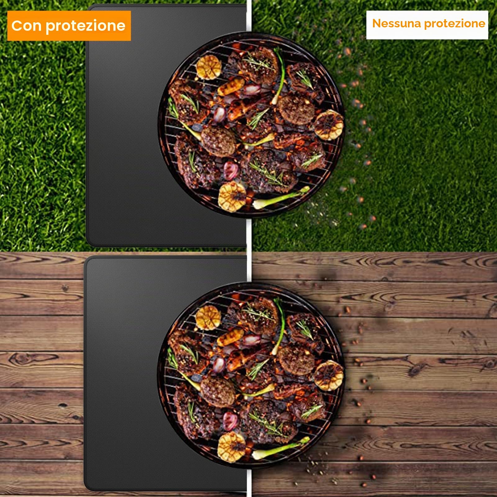ENGPOW Base ignifuga, 120 x 80 cm, per camini, bracieri e termosifoni | Tappetino per camino, semicircolare, piastra di protezione dalle scintille, area del fornello, tappetino protettivo