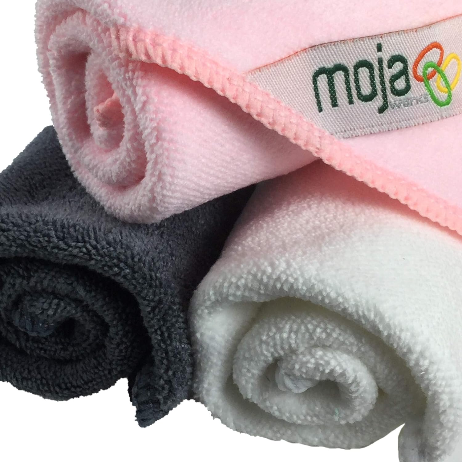 Mojafiber - Microfiber Face Cleaning Cloths - Soft Fast Drying Ultra Absorbent wash cloth towel- Great for Removing Make-up Dirt Oil Dead Skin Cells * Multicolored Cleaning 3 Pcs Set (Pink, White,Gray) : Beauty & Personal Care