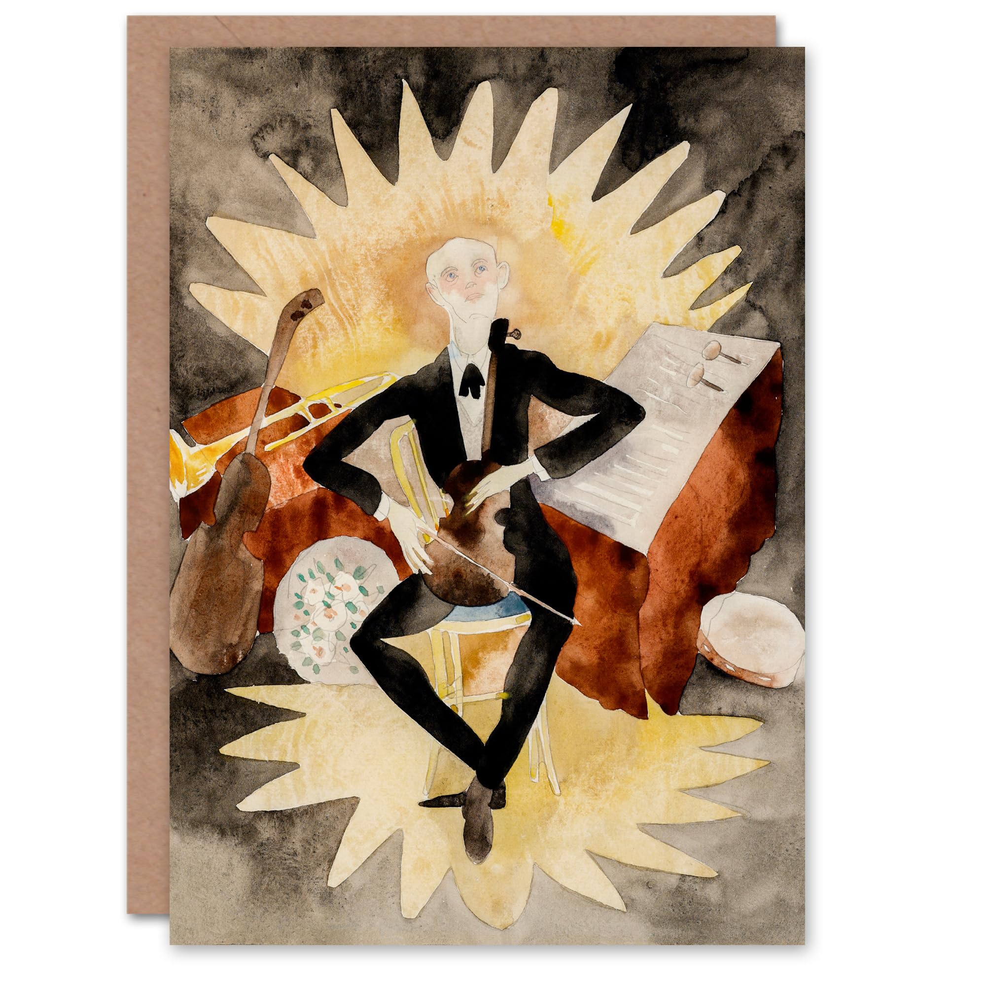 Artery8 Charles Demuth Art Card String Musician Portrait